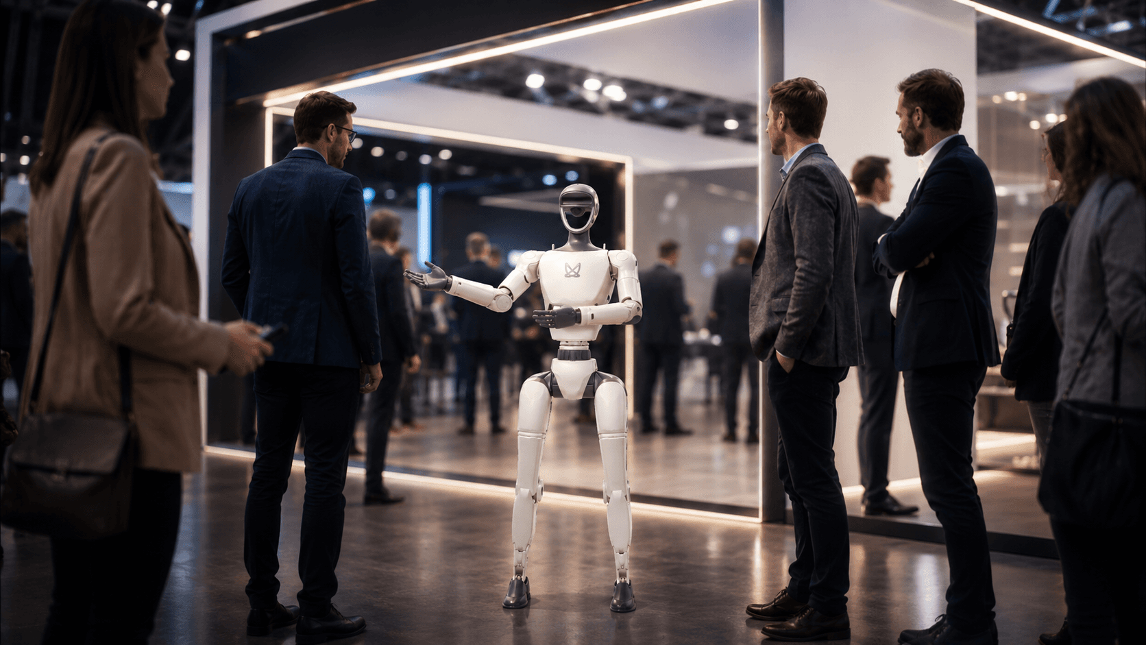Robot humanoïde Unitree G1 lors d'un événement de type inauguration