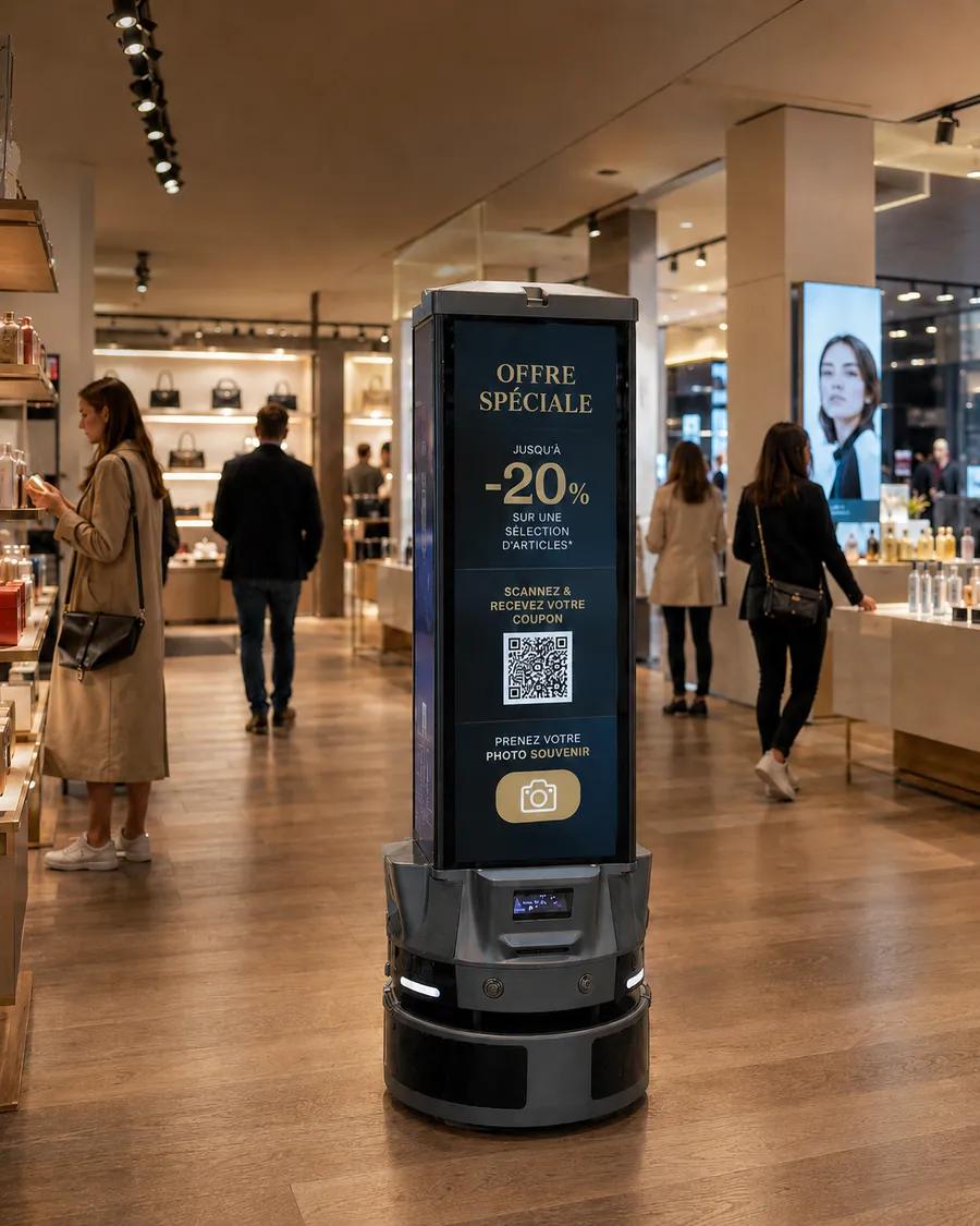Fourcast en activation retail avec offre spéciale et couponing QR en zone de vente